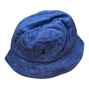 Janie & Jack Linen Blend Anchor Bucket Hat 6–12M NWT